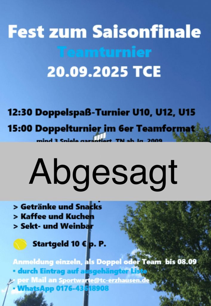 Absage Sommerfest