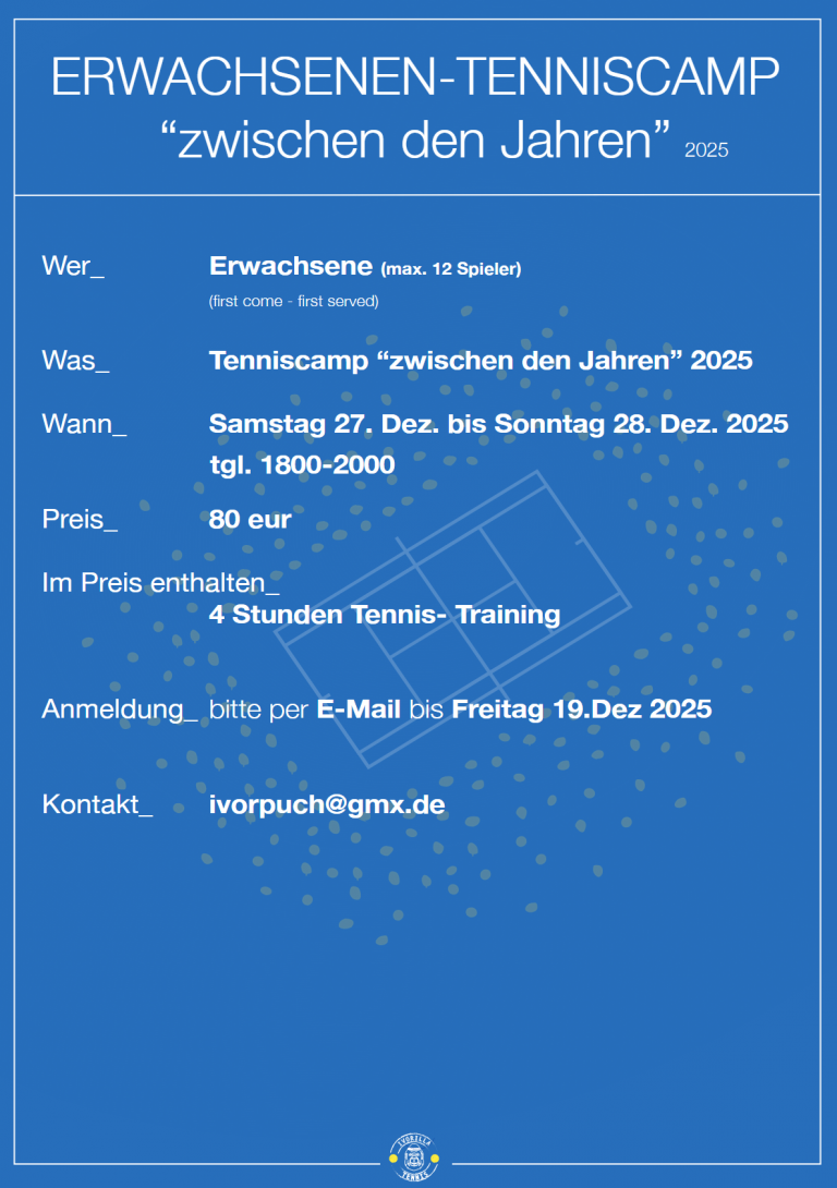Mehr über den Artikel erfahren Tenniscamp zwischen den Jahren