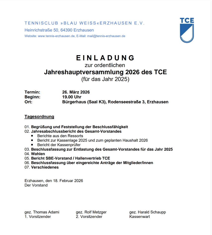 Mehr über den Artikel erfahren Einladung zur JHV 2026