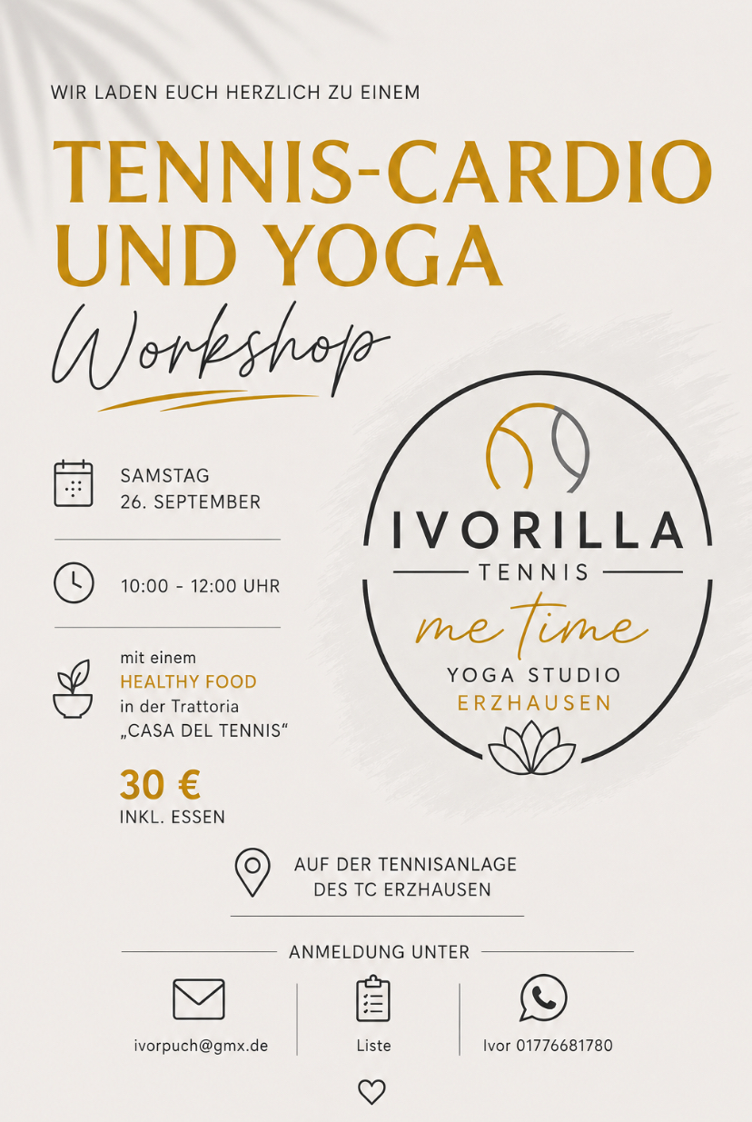 Mehr über den Artikel erfahren Special-Event: Tennis-Cardio & Yoga