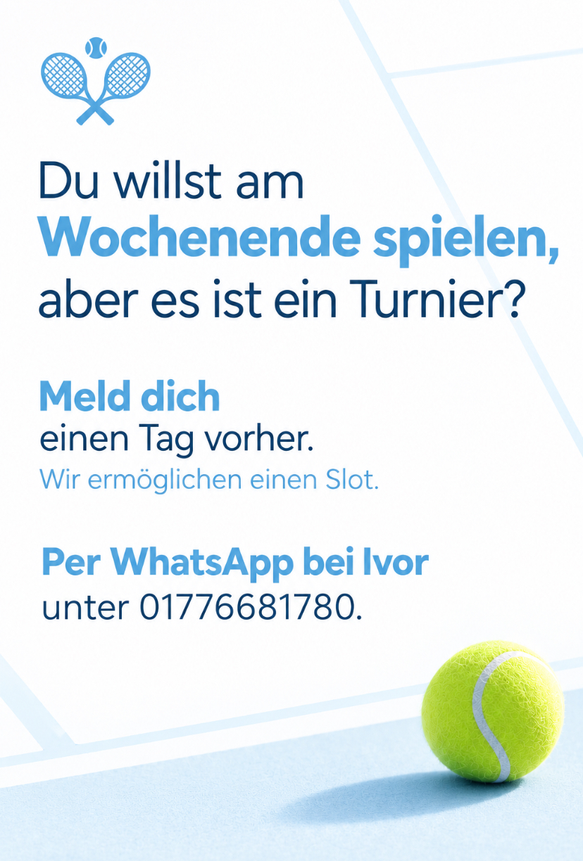 Du betrachtest gerade Platzbuchung während eines LK-Turniers